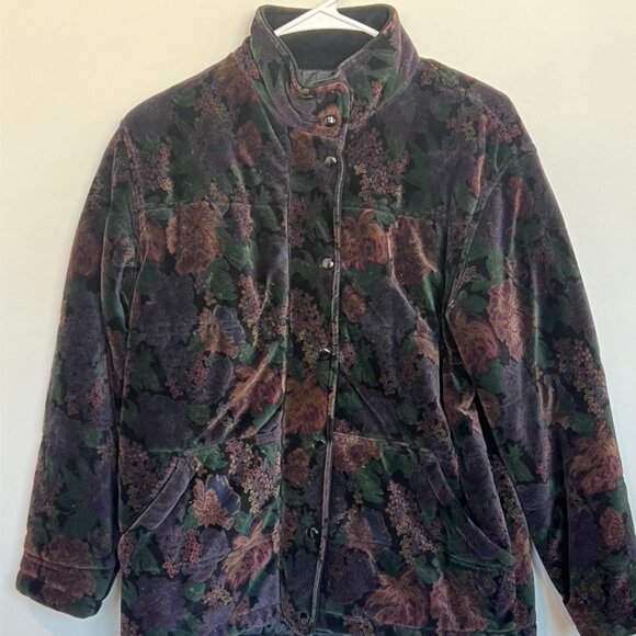 Jones New York Jackets & Blazers - Jones New York Velvet Floral Puffer Coat